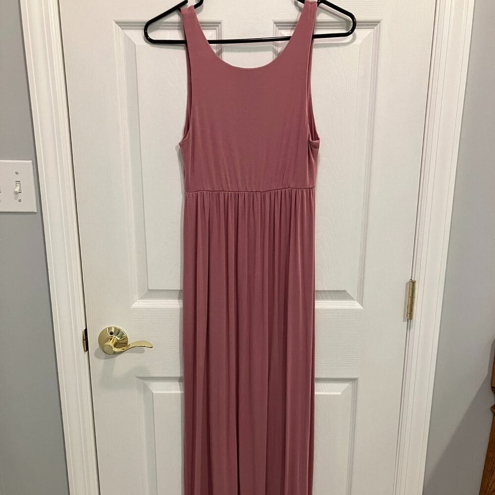 *Maternity* Women's Long Dress – Sleeveless Empire Waist - Picture 3 of 5